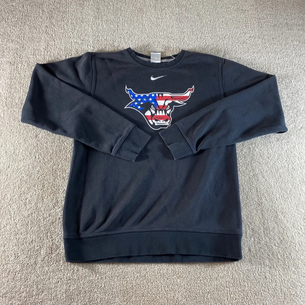 Nike Chicago Bulls Sweatshirt Mens Small Black Patriotic Graphic Crew Neck